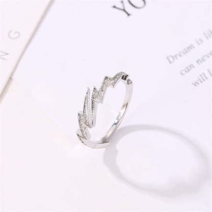 For Friend - S925 I'll Always be There for You Full Diamond Lightning Ring