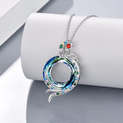 For Self - S925 I Survived Because The Fire Inside Me Burns Brighter Than The Fire Around Me Swarovski Gem Phoenix Necklace