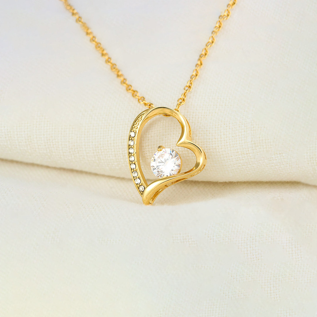 For Wife - Love From Husband Diamond Heart Necklace