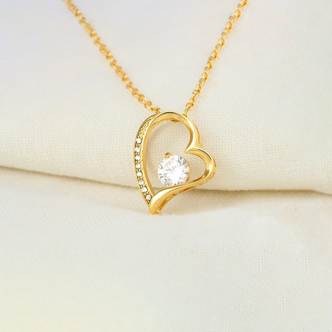 For Wife - Love From Husband Diamond Heart Necklace