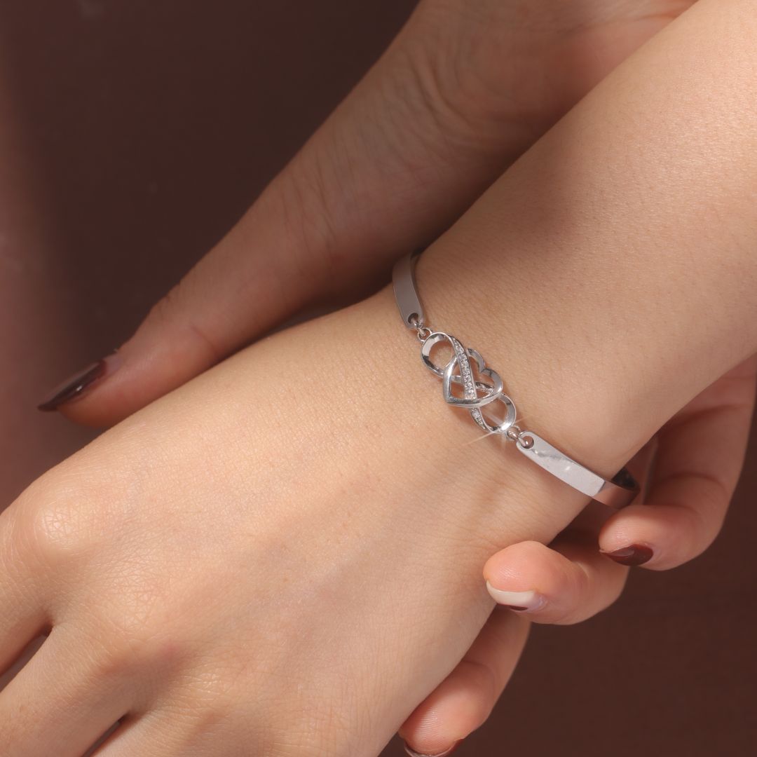 For Granddaughter - Always Keep Me In Your Heart, For You Are Always In Mine Infinity Heart Bracelets