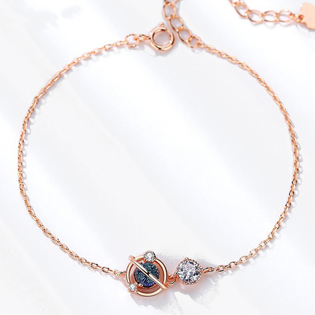 For Daughter - S925 The Darkest Nights Produce The Brightest Stars Crystal Planet Bracelet