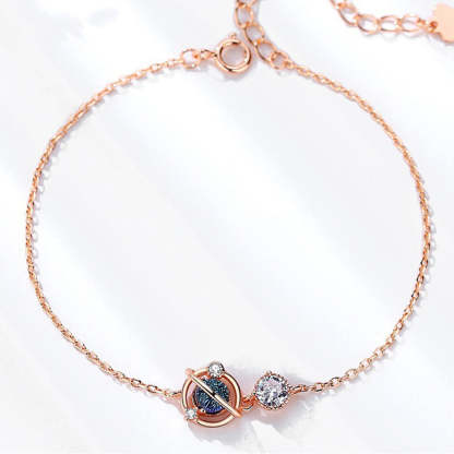 For Daughter - S925 The Darkest Nights Produce The Brightest Stars Crystal Planet Bracelet