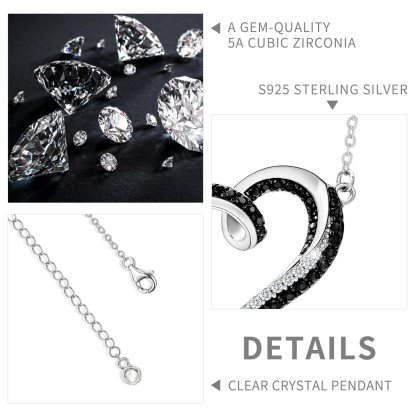 For Memorial - S925 I Will Love You for Every Second of Mine Black Diamond Necklace