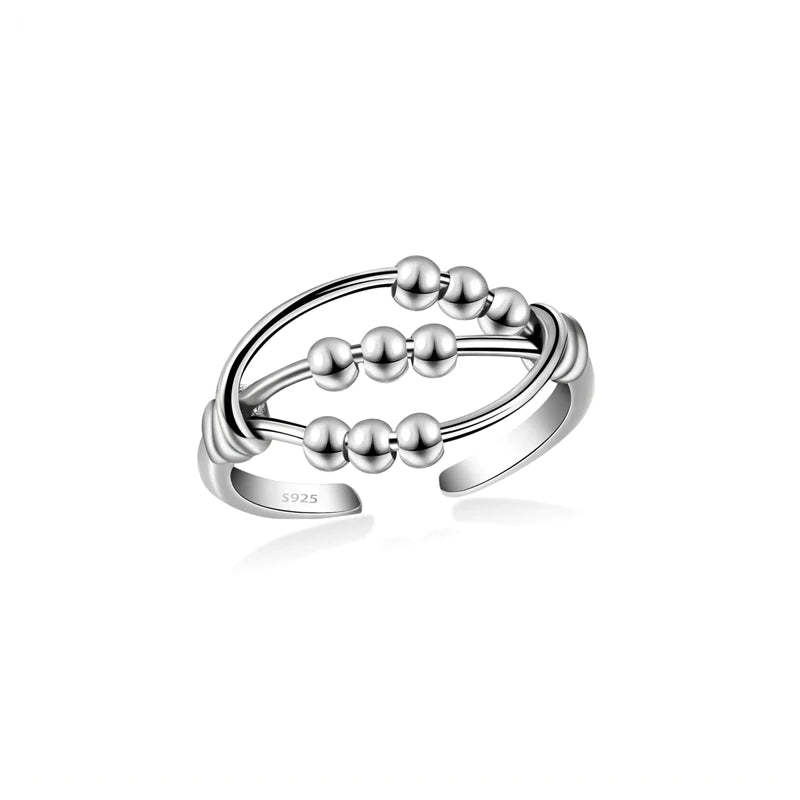 For Daughter - S925 Drive Away Your Anxiety Nine Beads Fidget Ring
