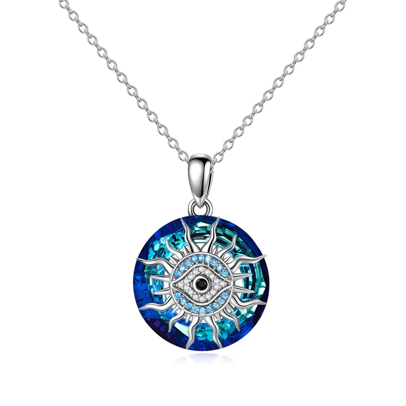 S925 You are Always be Protected Crystal Evil Eye Necklace