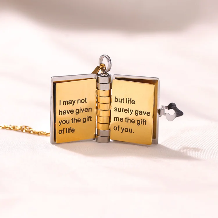 For Unbiological Daughter - Love You Always & Forever Book Necklace