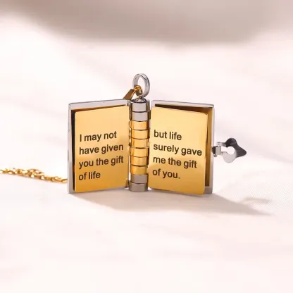 For Unbiological Daughter - Love You Always & Forever Book Necklace