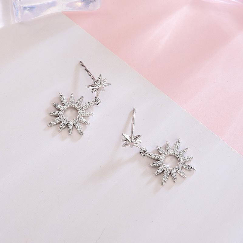 S925 Sparkle Octagram Earrings