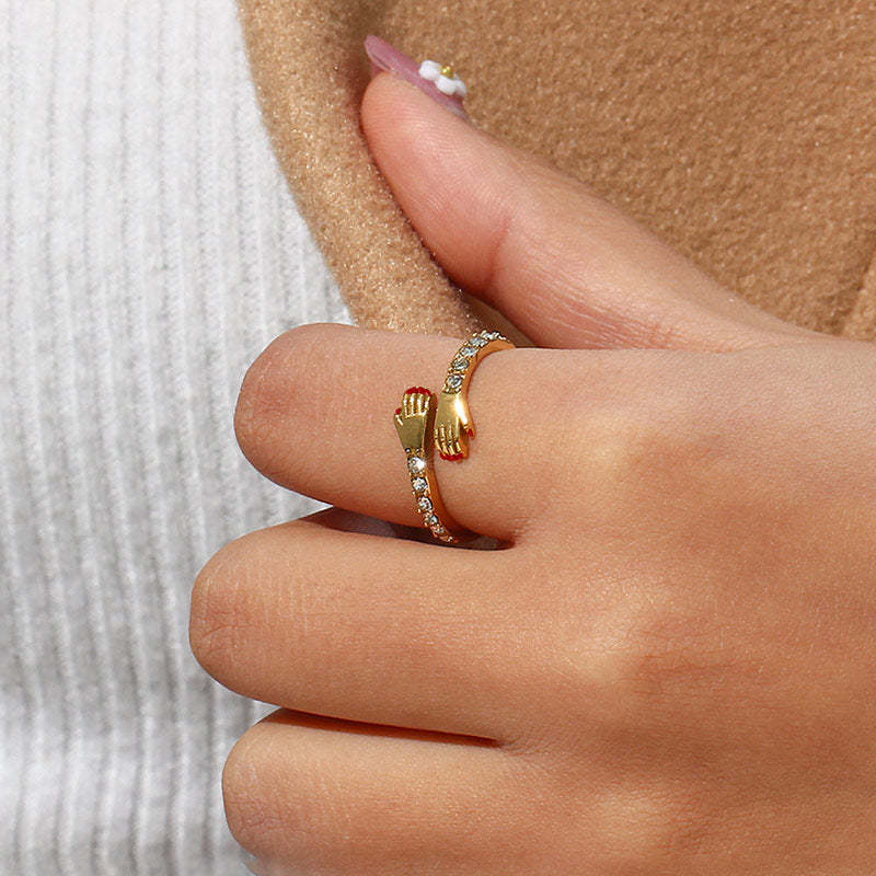 For Granddaughter - S925 I'm Always Ready to Take You in My Arms and Hold You Close Hug Ring