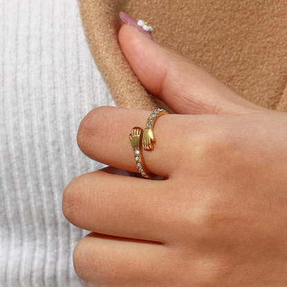 For Granddaughter - S925 I'm Always Ready to Take You in My Arms and Hold You Close Hug Ring