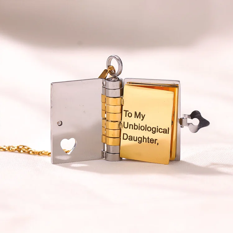 For Unbiological Daughter - Love You Always & Forever Book Necklace
