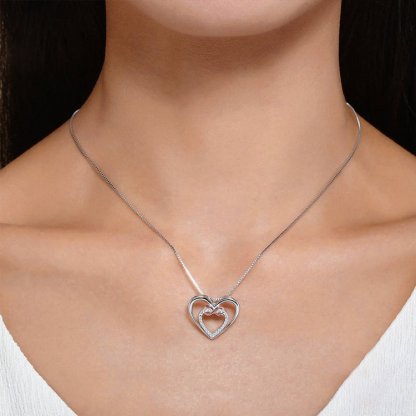 For Granddaughter - S925 Grandmother and Granddaughter Forever Linked Together Two hearts Infinity Necklace