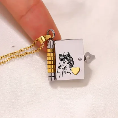 For Unbiological Daughter - Love You Always & Forever Book Necklace