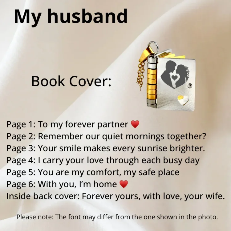 For Husband - My Forever Partner Book Necklace