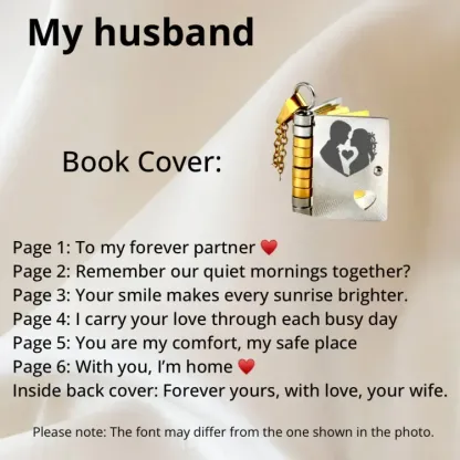 For Husband - My Forever Partner Book Necklace