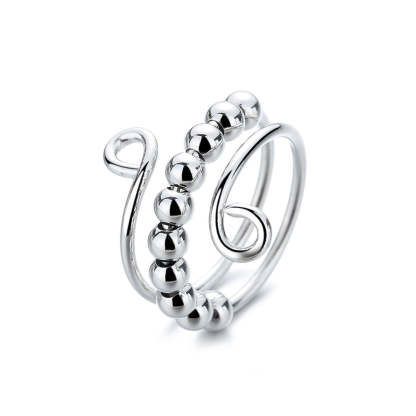 For Daughter - S925 Drive Away Your Anxiety Circle Beads Ring