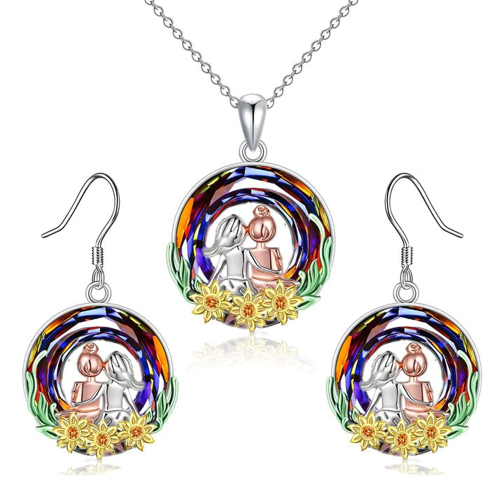 For Friend - S925 A friend  is God's Way of Proving He doesn't Want Us to Walk Alone Crystal Necklace