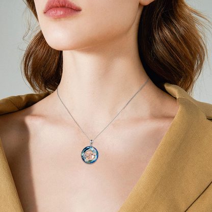 Fox Crystal Circle Necklace