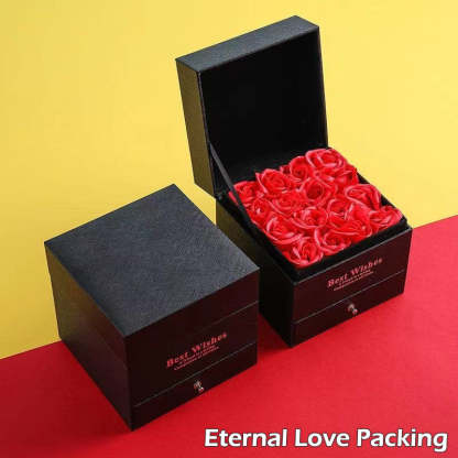 For Love - S925 I Love You more as Time Goes By Crystal Rose Necklace