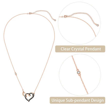 For Memorial - The Day I Lost You I Also Lost Me Black Diamond Heart Wings Necklace