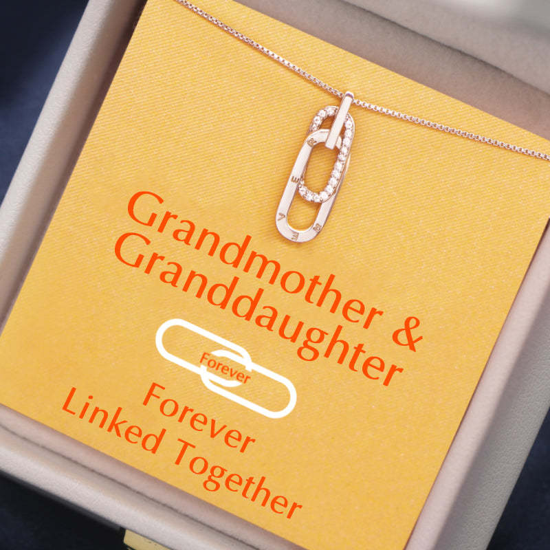S925 Grandmother & Granddaughter Forever Linked Together Necklace