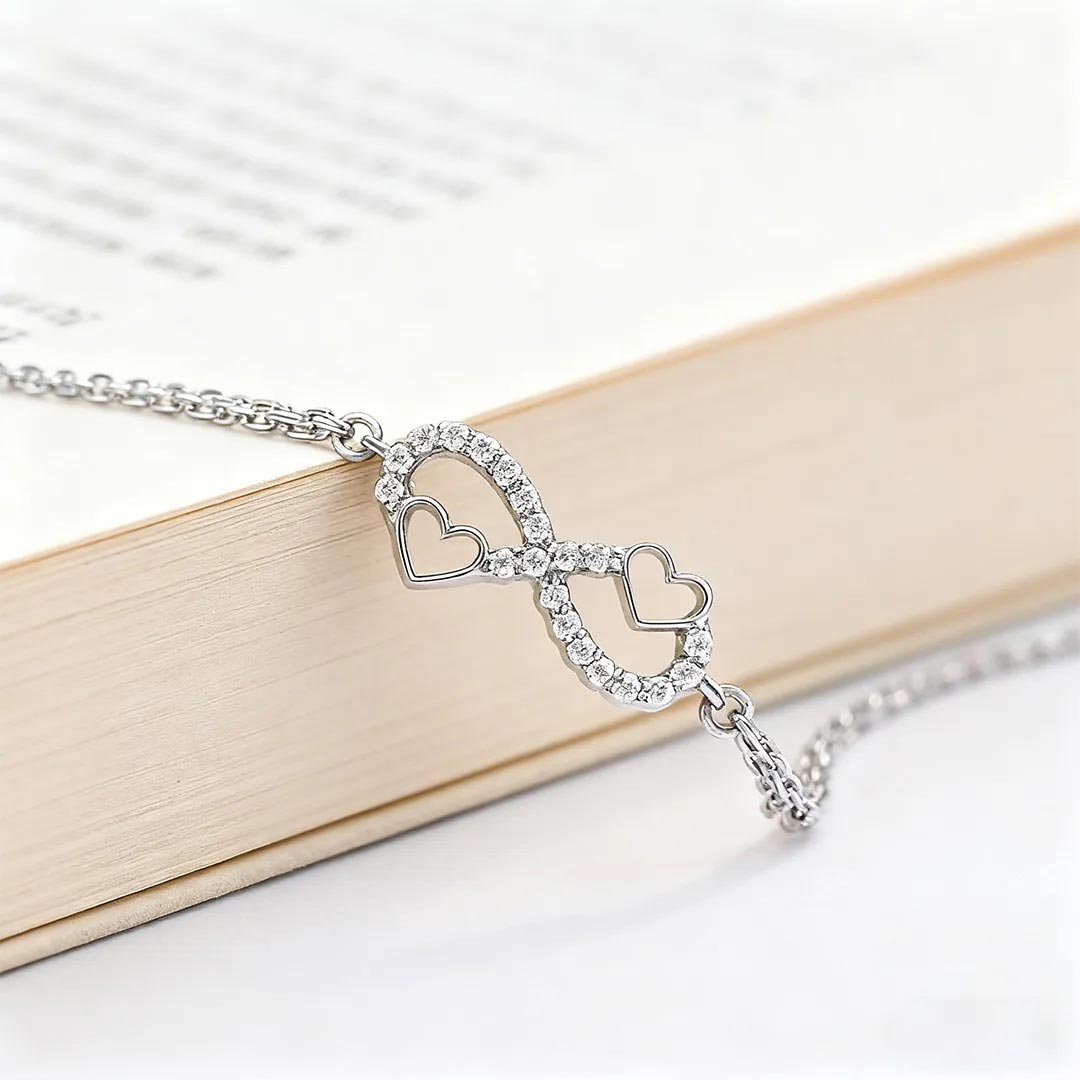 [Copy]Mother & Daughter Custom Infinity Dual Birthstone Bracelet