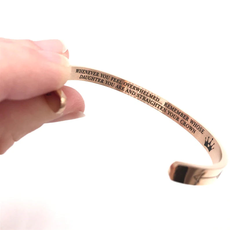 For Daughter - Whenever You Feel Overwhelmed... Crown Bracelet In Rose Gold-37bracelet