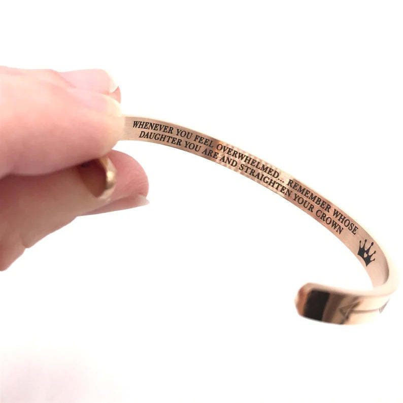 For Daughter - Whenever You Feel Overwhelmed... Crown Bracelet In Rose Gold-37bracelet