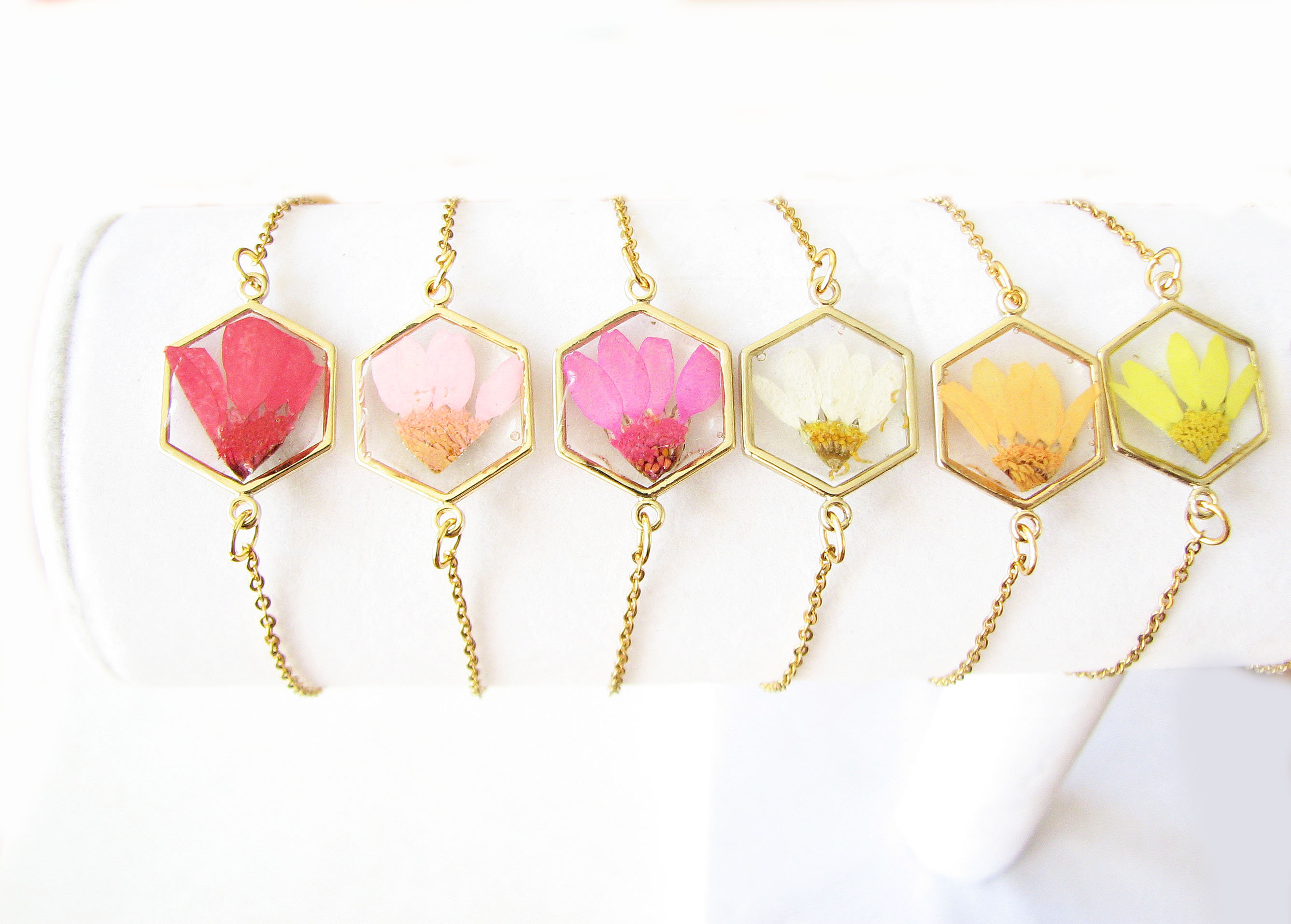 Handmade Dried Flower Birth Flower Bracelet