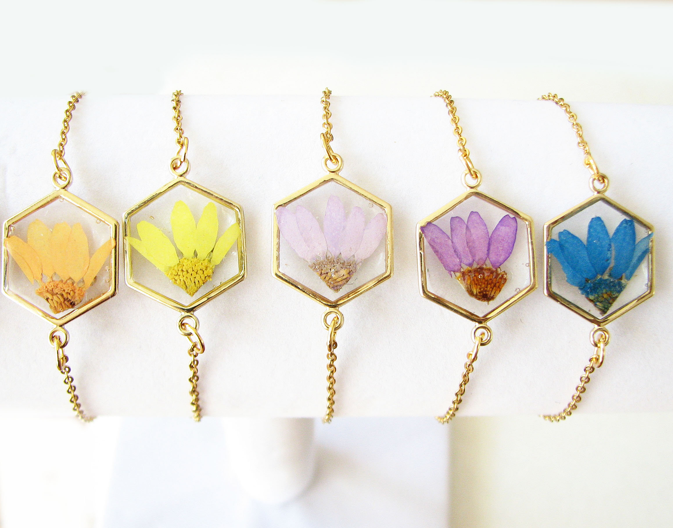 Handmade Dried Flower Birth Flower Bracelet