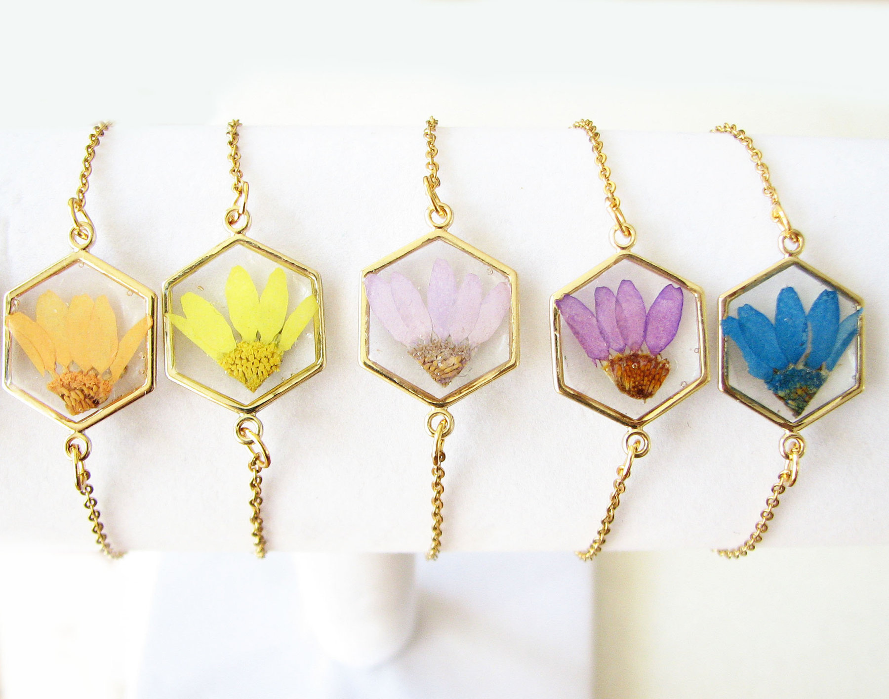 Handmade Dried Flower Birth Flower Bracelet