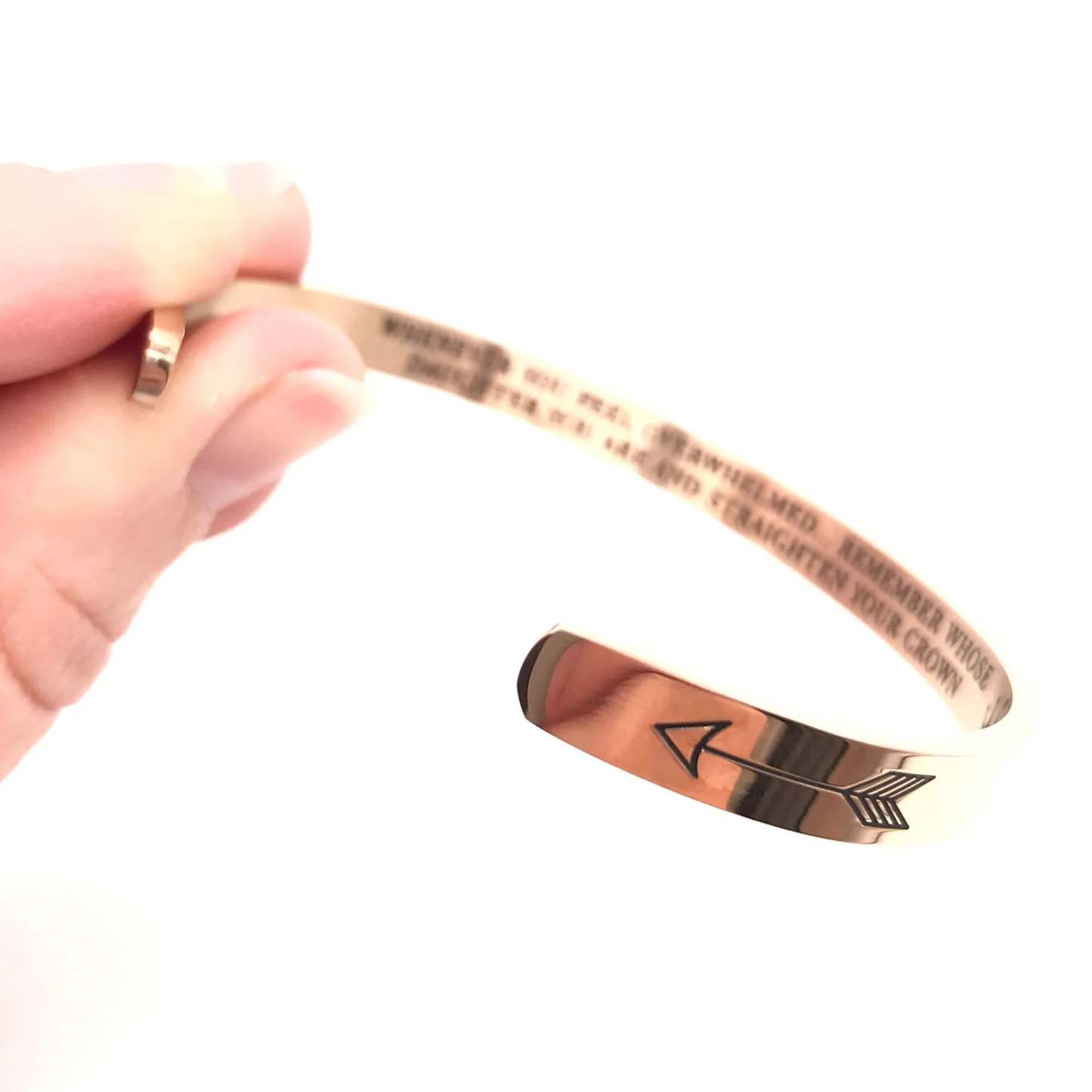 For Daughter - Whenever You Feel Overwhelmed... Crown Bracelet In Rose Gold-37bracelet