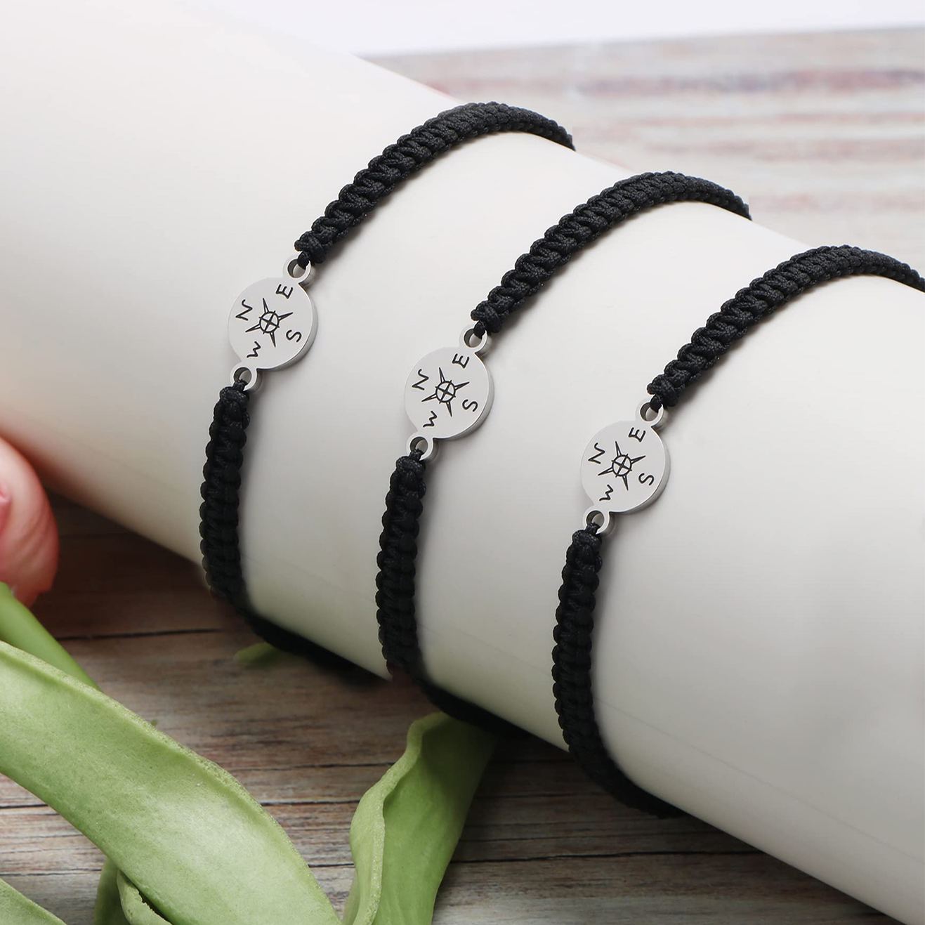 For Friend - I'd Be So Lost Without You Compass Braided Bracelet