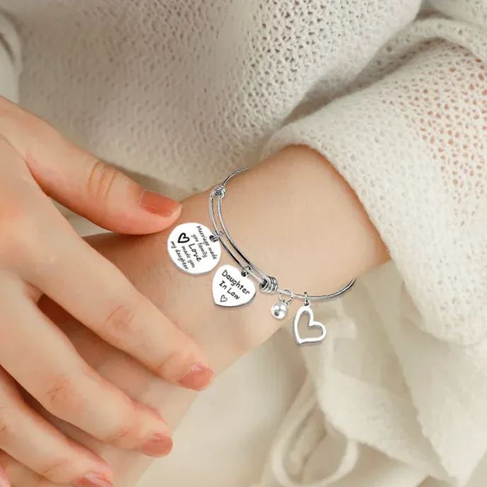 For Daughter-in-law - Marriage Made You Family Love Made You My Daughter Bangle Bracelet
