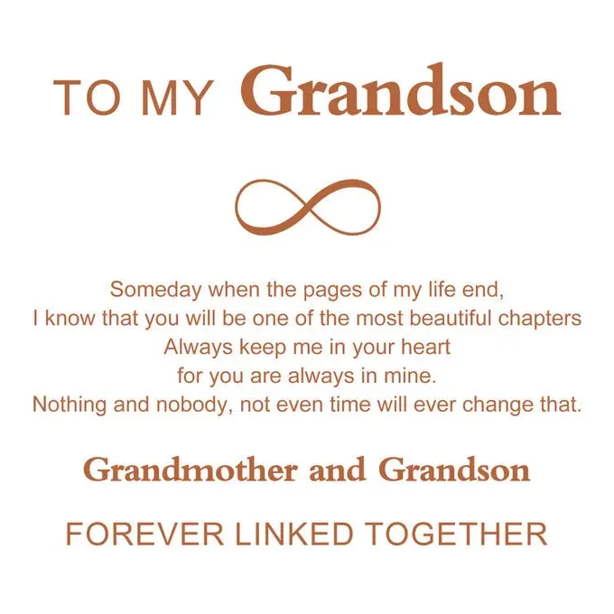 For Grandson - Grandmother and Grandson Forever Linked Together Black Knot Bracelets