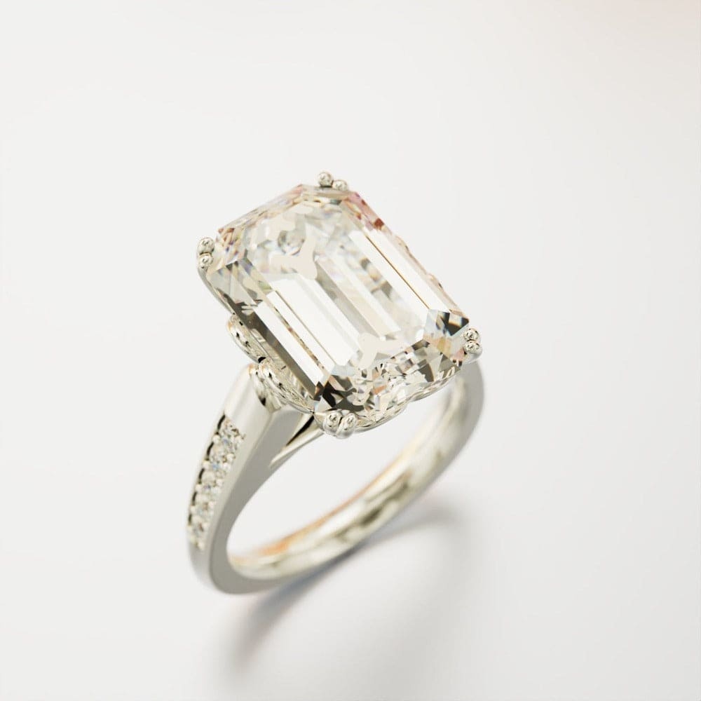 For Memorial - S925 Emerald Cut Diamond Ring