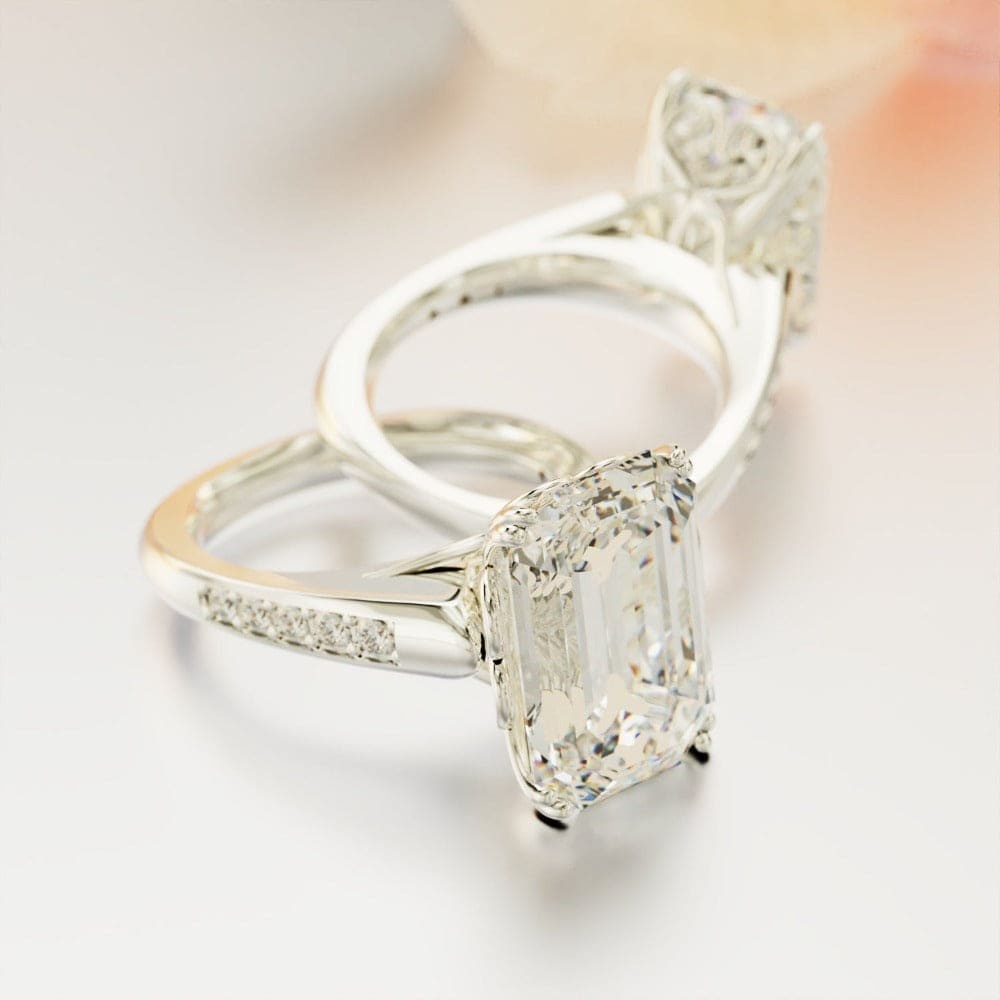 For Memorial - S925 Emerald Cut Diamond Ring