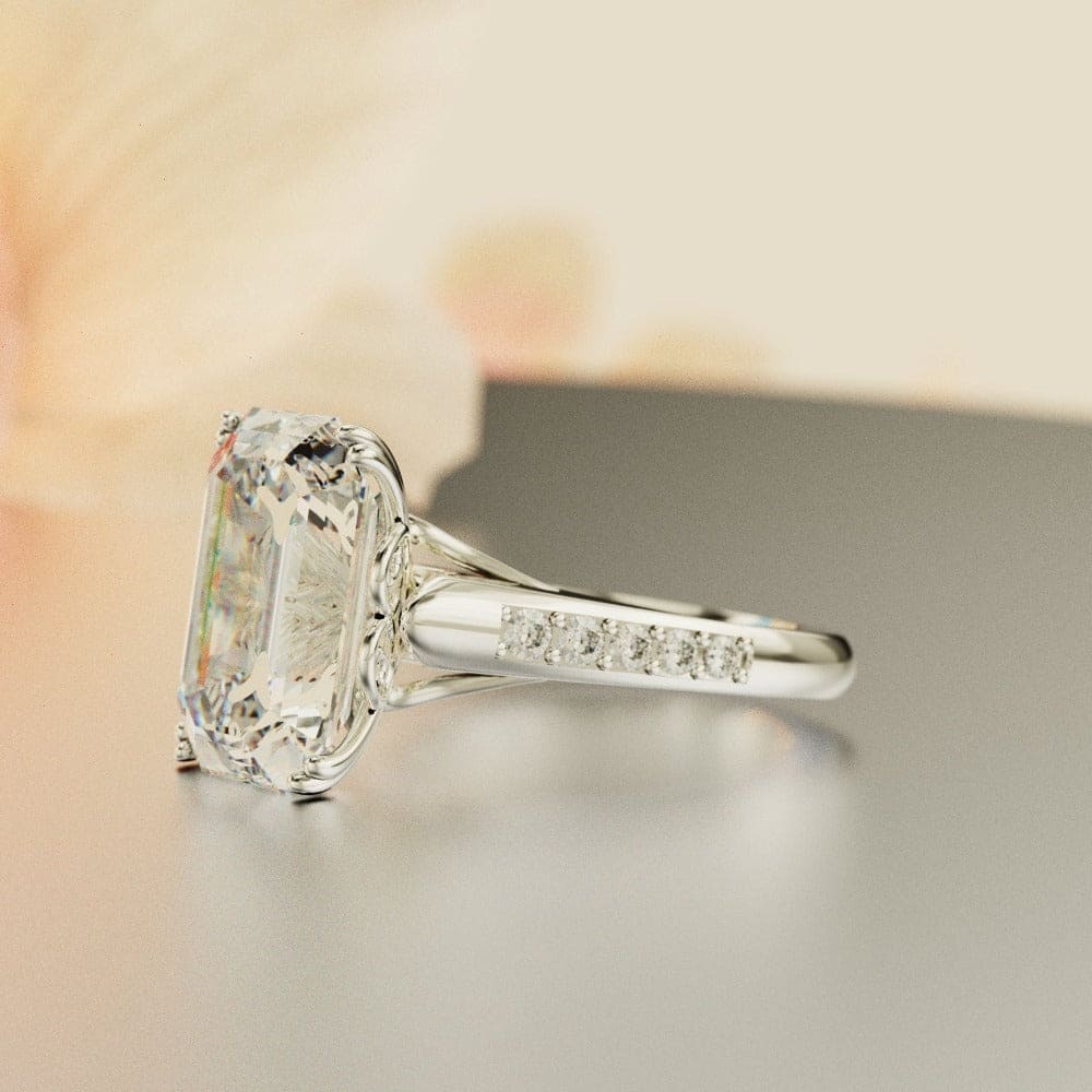 For Memorial - S925 Emerald Cut Diamond Ring