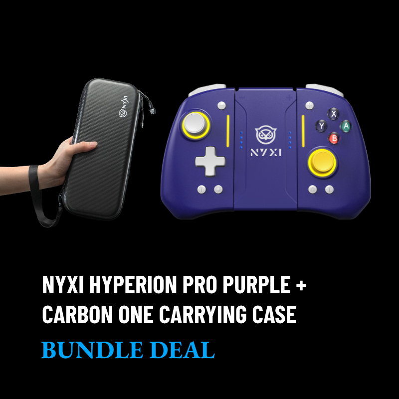 NYXI Hyperion Pro Purple Wireless Joy-pad With Carrying Case Bundle