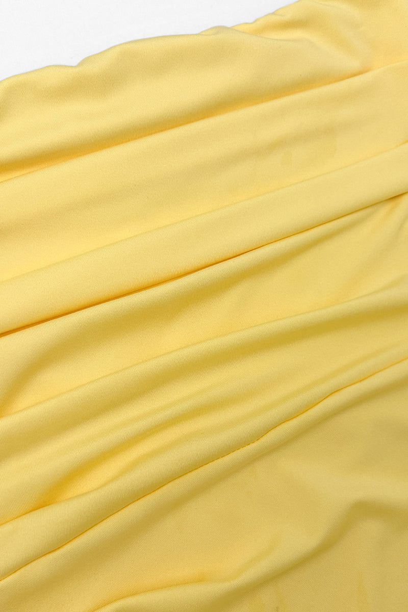 Sexy Slit Flounce Strapless Evening Dresses