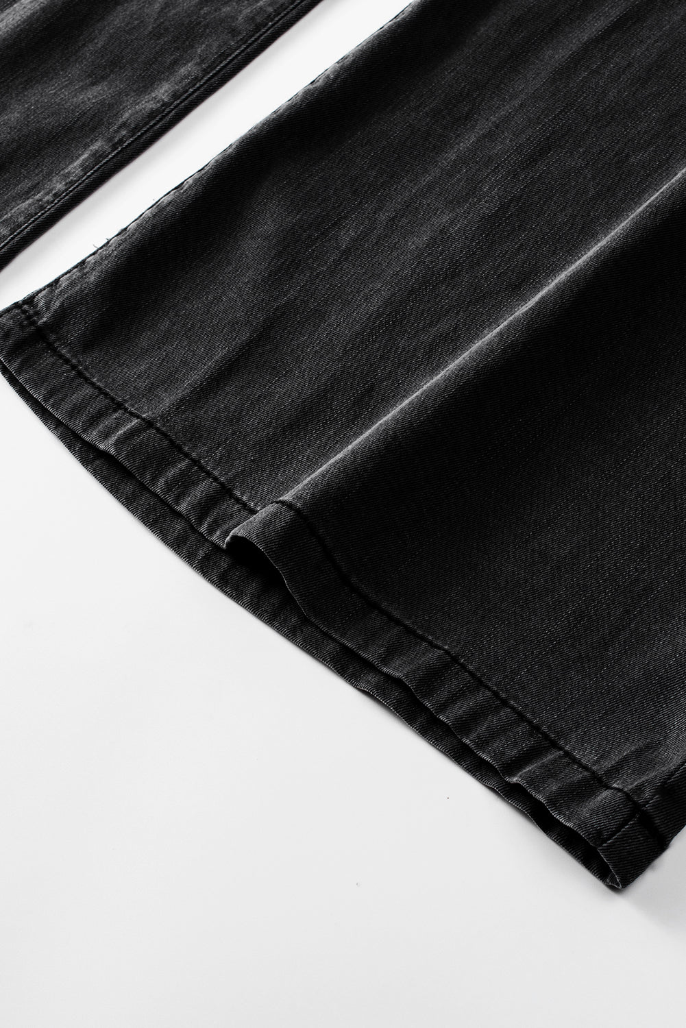 Black Tencel Wide Leg Soft Denim Pants