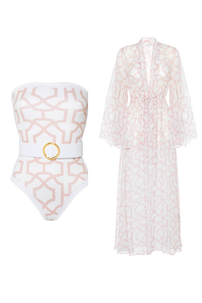 Bandeau Printed One Piece Swimsuit