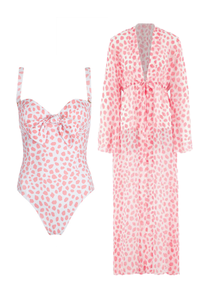 Geometric Print One Piece Swimsuits and Kimono