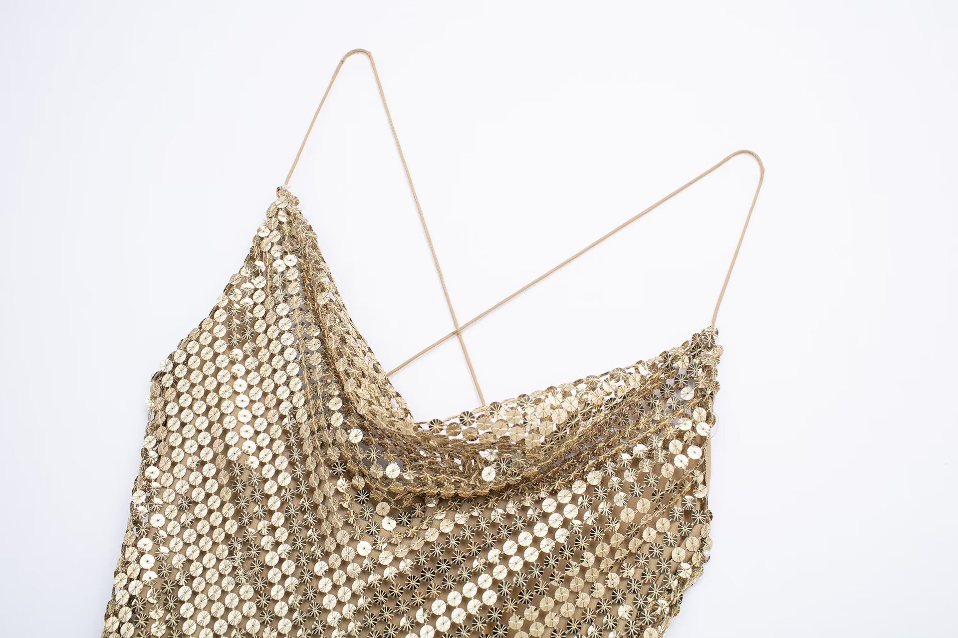 Sequin Strap Slim Shinning Maxi Dress