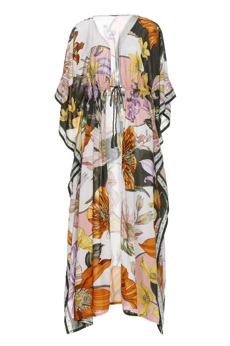 Floral Printed Bikini and Kimono