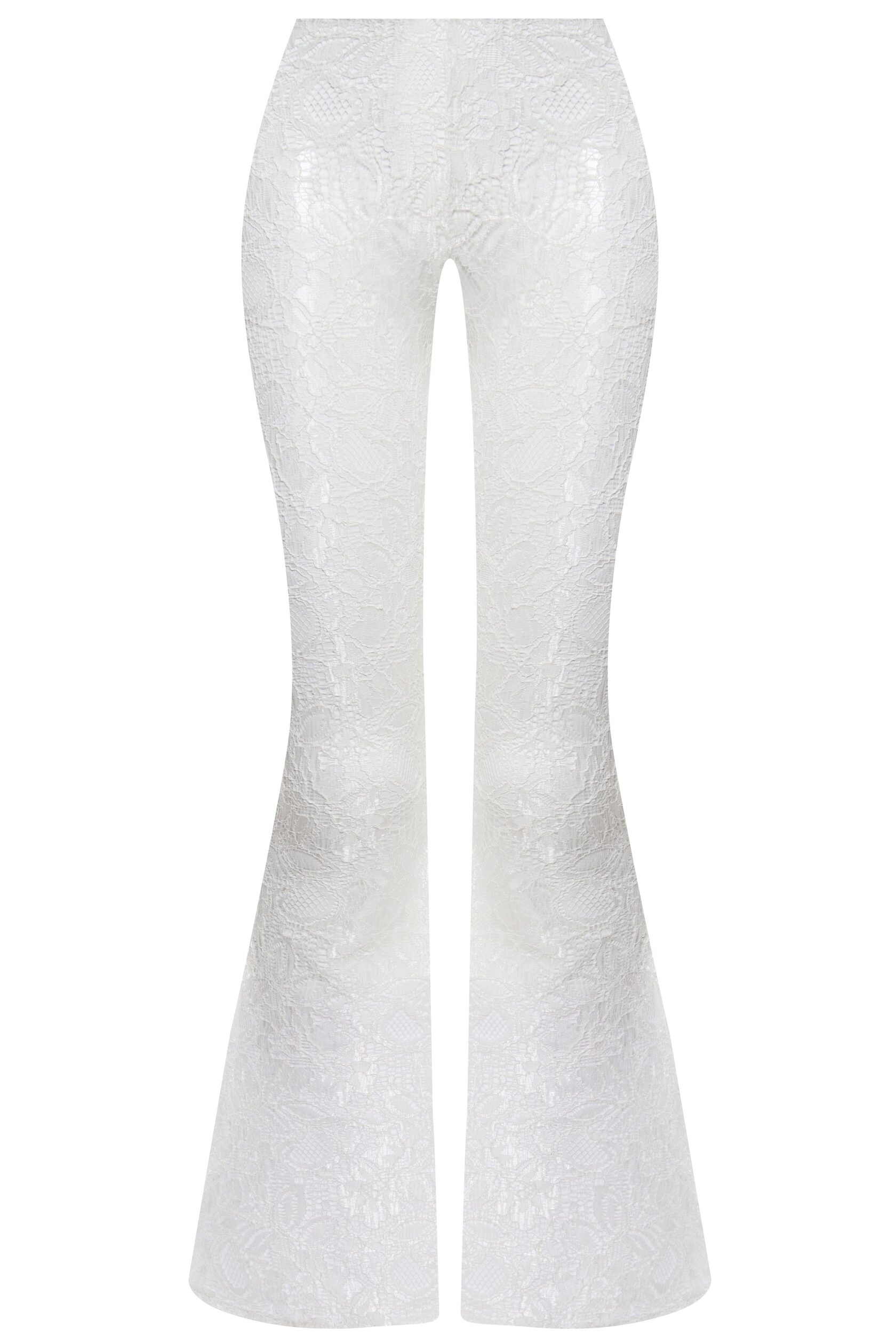 Fitted Long-Sleeved Tunic And Trousers With Lace Design