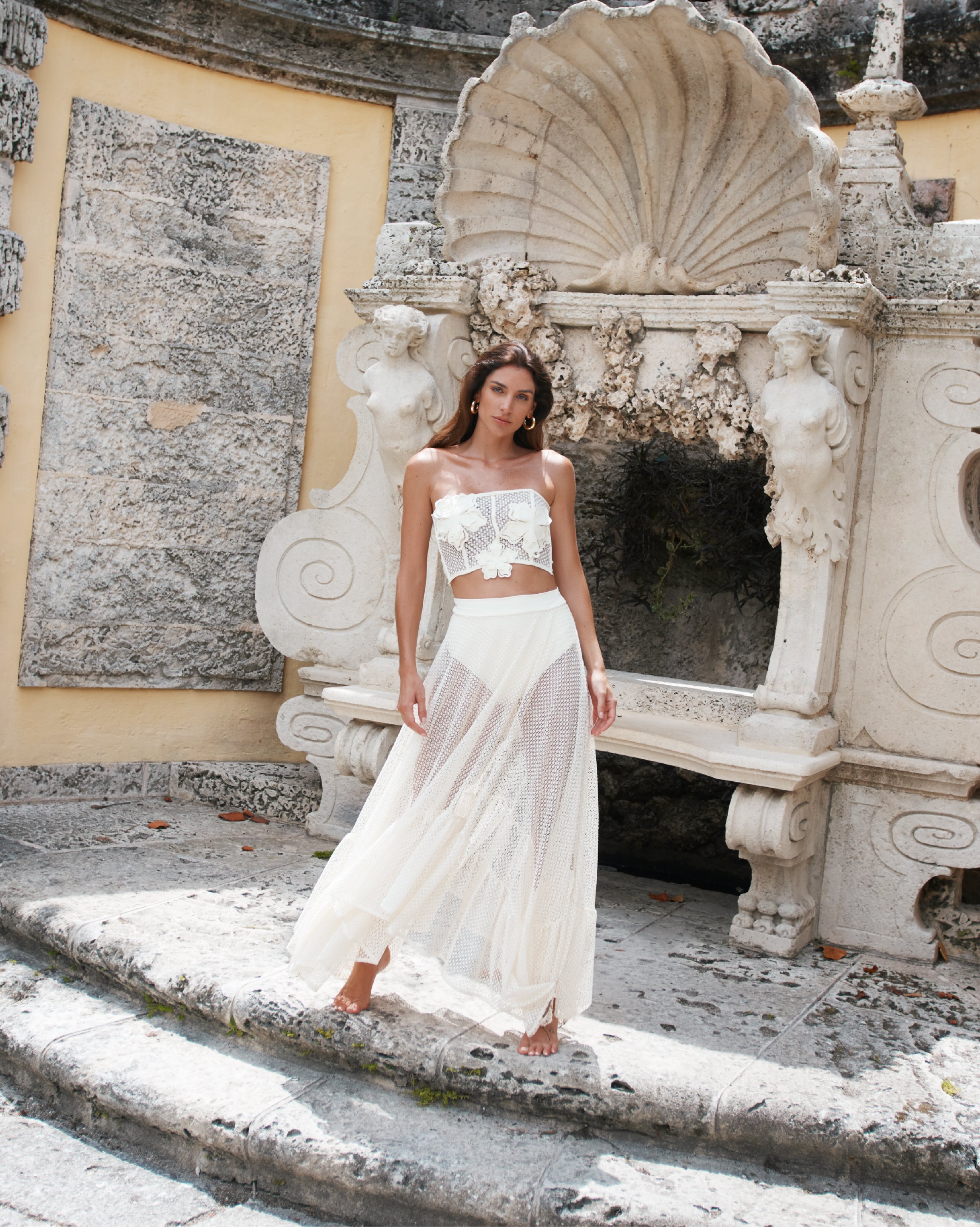 3D Petal Bandeau Top and Skirt