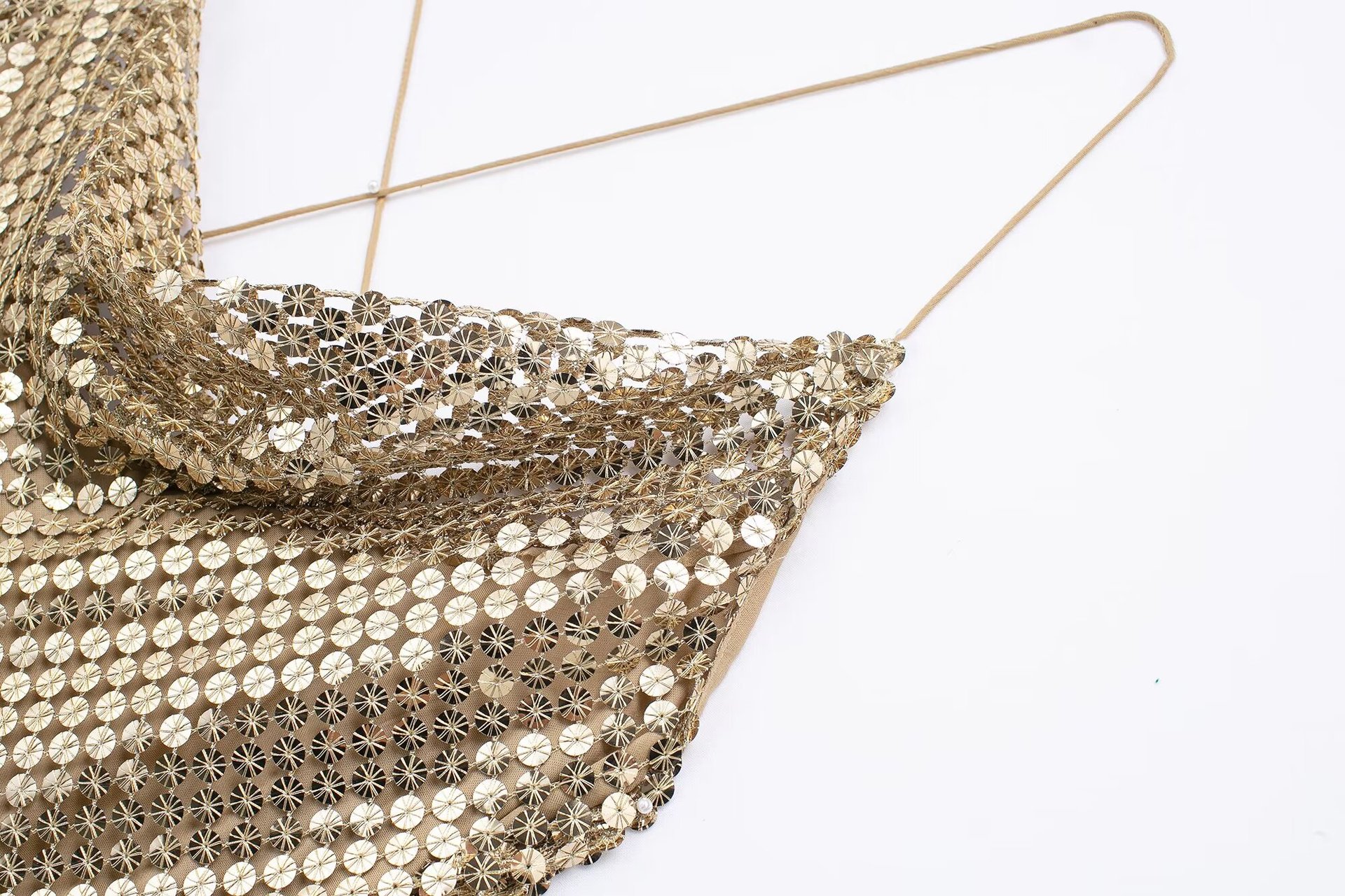 Sequin Strap Slim Shinning Maxi Dress