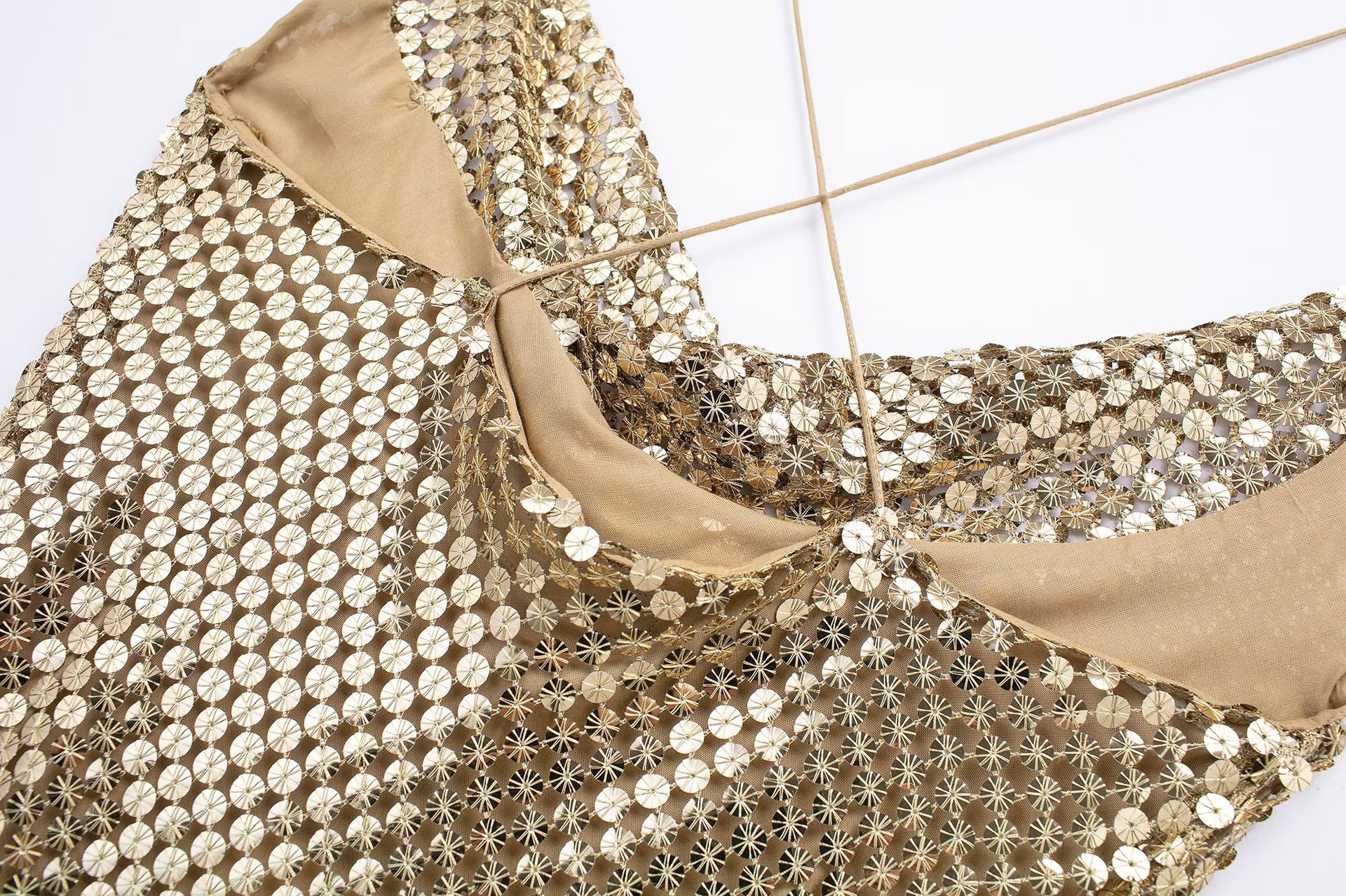 Sequin Strap Slim Shinning Maxi Dress